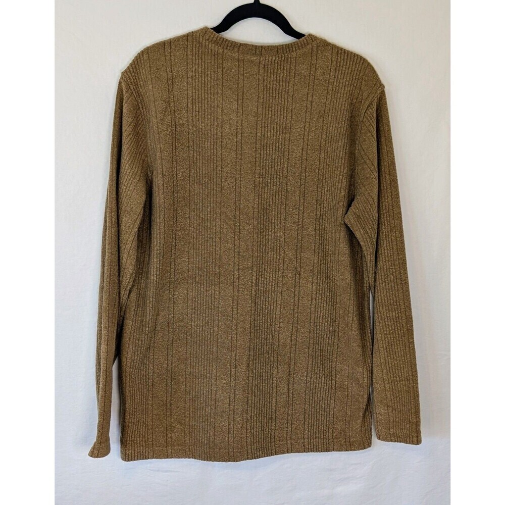 Vintage Covington Sears V-Neck Knit Sweater Khaki Tan Men’s Large - Picture 2 of 6